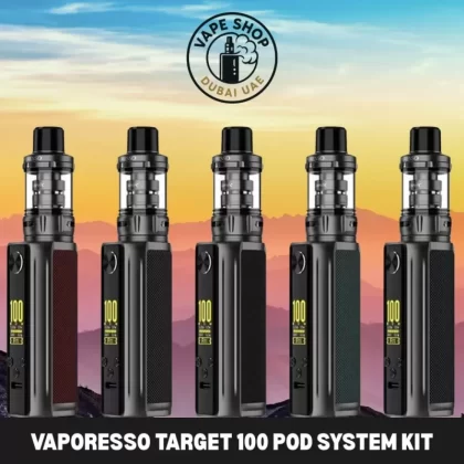 VAPORESSO Target 100 Pod System Kit in Dubai - Carbon Black, Forest Green (AC6E45)