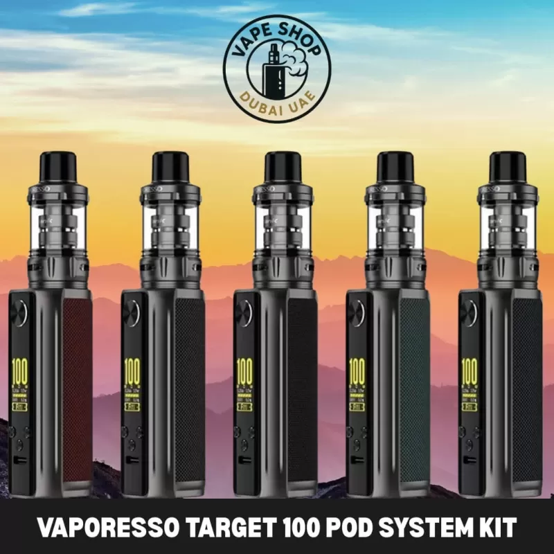 VAPORESSO Target 100 Pod System Kit in Dubai - Carbon Black, Forest Green (AC6E45)