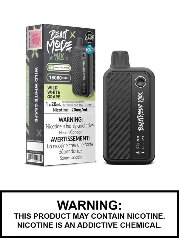 Wild White Grape Iced Flavour Beast Beast Mode Max Disposable Vape