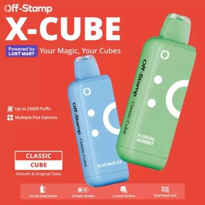 Off-Stamp X-CUBE Classic Cube 25K Disposable POD Powered By LOST MARY – 25000 Puffs - Strawberry Cream