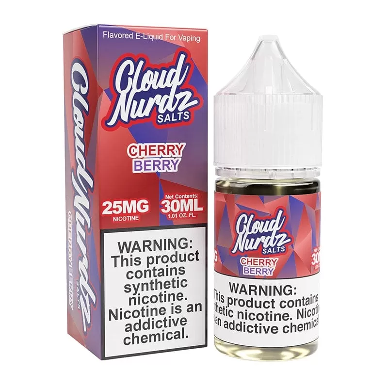 Cloud Nurdz Cherry Berry TFN Salt Vape Juice 30ml - Eightvape
