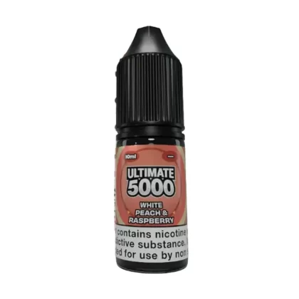White Peach & Raspberry Saltnic vape Juice by Ultimate 5000 - 10 Pack - Strength 5mg