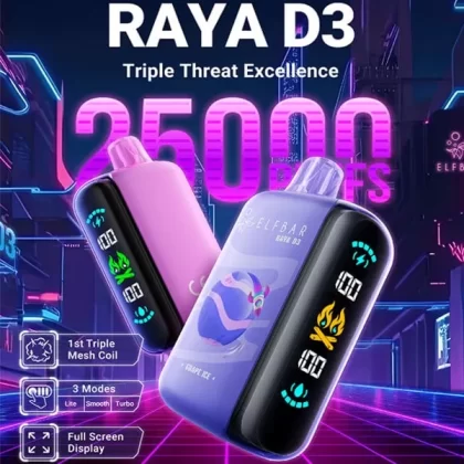 Elf Bar Raya D3 25000 – 25K Puffs 23ml 5% Nicotine Disposable Vape - Flamevape