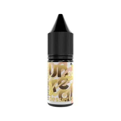 Unreal Desserts Nic Salt E-Liquids - Flavour#Banana Toffee>Butterscotch Creme>Passionfruit Meringue>Strawberry Double Cream>Vanilla Cheesecake~Nic Salt Strength#5mg>10mg>20mg