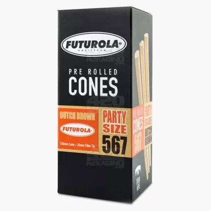 FUTUROLA | Party Size Pre-Rolled Cones | 140mm – Dutch Brown Paper – 567 Count