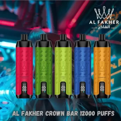 Al Fakher Crown Bar 12000 Puffs Shisha Hookah Disposable Vape - LEMON MINT