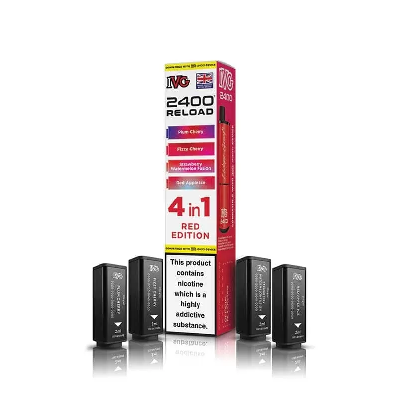 IVG 2400 Reload Red Edition Prefilled Vape Pods – 20mg – 4PK
