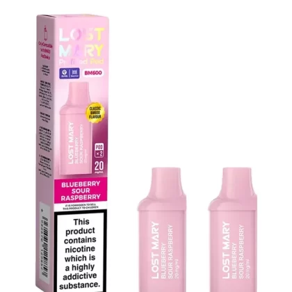 Blueberry Sour Raspberry Lost Mary BM600 Pods (x2) - Vape Product