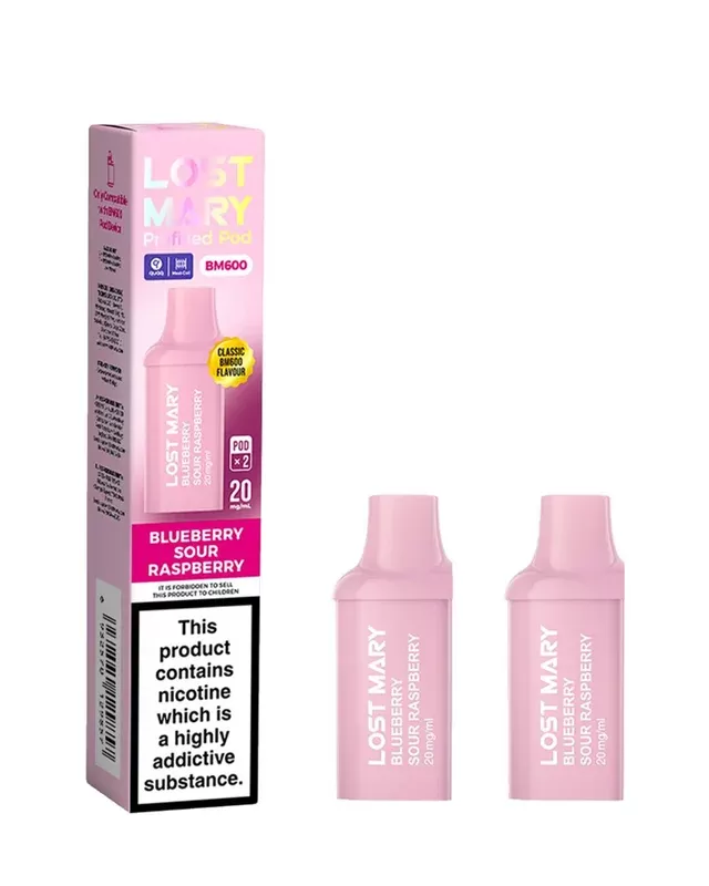 Blueberry Sour Raspberry Lost Mary BM600 Pods (x2) - Vape Product