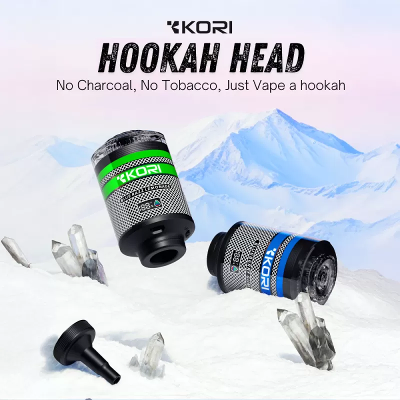 KORI “Hookah Head” 100K 2-in-1 Disposable E-Hookah -100,000 Puff - Blue Razz Lemonade