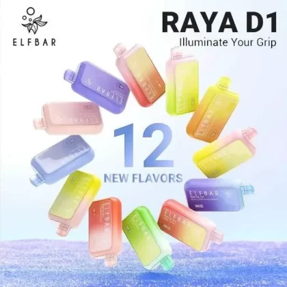 Elfbar RAYA D1 13000 Puffs Disposable Vape Device - FLAVORS#Blue Razz Ice>Blueberry ice>GREAP ICE>STRAWBERRY GUAVA>STRAWBERRY KIWI ICE>watermelon ice>Blackberry Cranberry>Double mengo>Kiwi g (E1FA83)