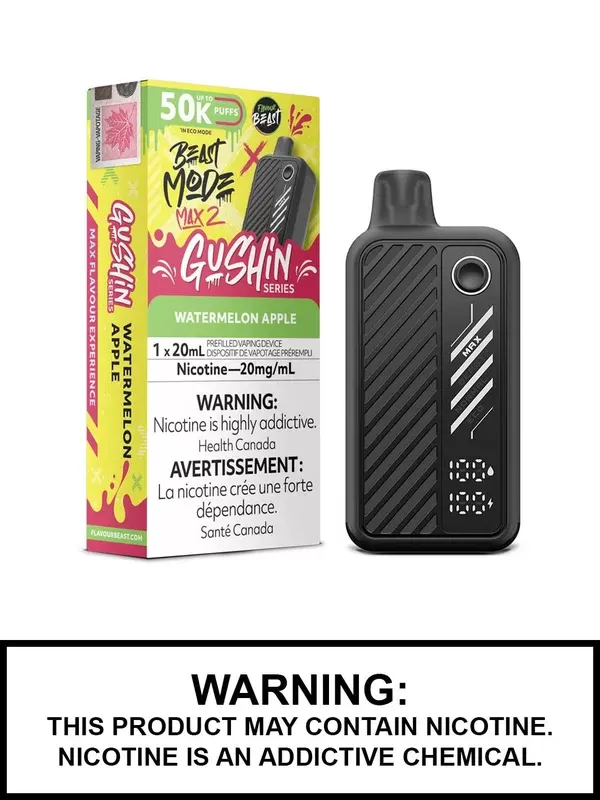 Gushin Watermelon Apple Flavour Beast Beast Mode Max 2 Disposable Vape