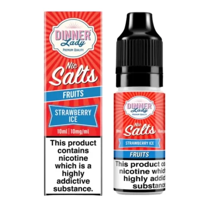Strawberry Ice Nic Salt E-Liquid by Dinner Lady (10ml) - 20mg