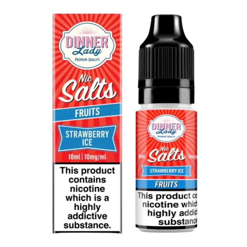 Strawberry Ice Nic Salt E-Liquid by Dinner Lady (10ml) - 20mg