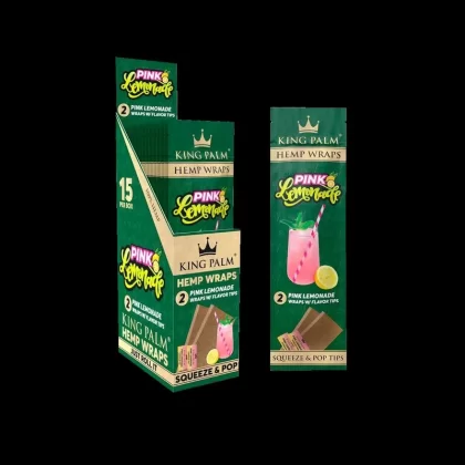 King Palm Hemp Wraps – 15 Pack - Flavor#Pink Lemonade>Peach Pineapple>Honey Mango
