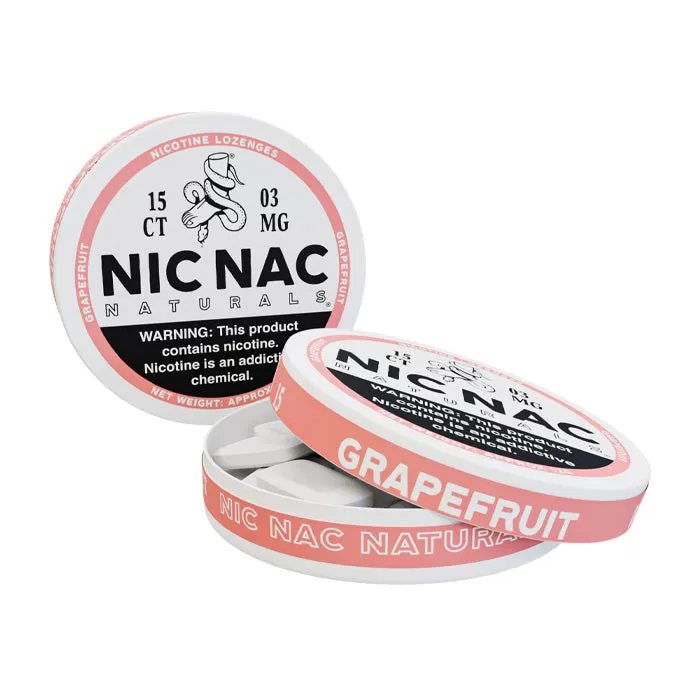 Nic Nac Grapefruit Nicotine Lozenges - 15 per can - 6 mg - Image 2