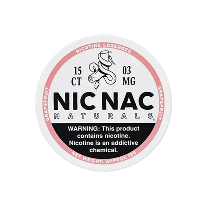 Nic Nac Grapefruit Nicotine Lozenges - 15 per can - 6 mg - Image 3