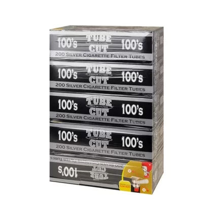 Gambler Tube Cut Filter Tubes Silver 5 Cartons of 200