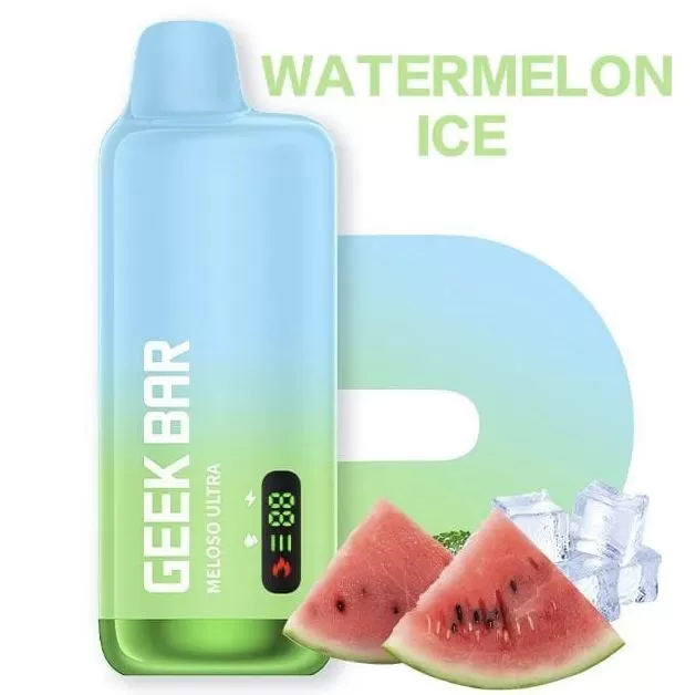 Geek Bar Meloso Ultra Rechargeable Disposable Vape (10,000 Puffs) - 50 mg / Strawberry Watermelon Ice - Image 3