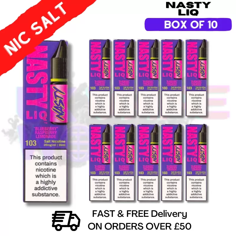 Blue Raspberry Lemonade – NastyLiq Nic Salt Box Of 10