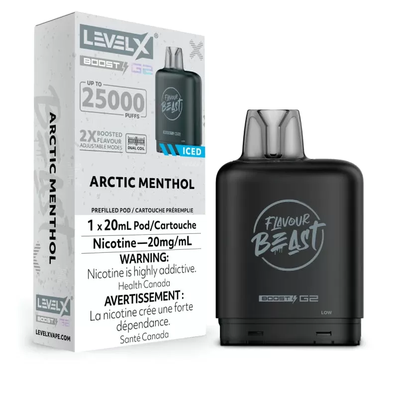 Level X G2 Arctic Menthol Iced Boost Flavour Beast Pods