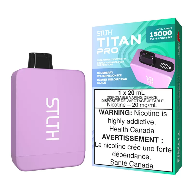 STLTH Titan Pro Disposable Vape Device - Blueberry Watermelon Ice - 20mg/ml