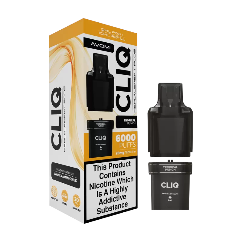 Tropical Punch Avomi Cliq 6000 Refill Pack - 20mg - Vape Product (599B09)