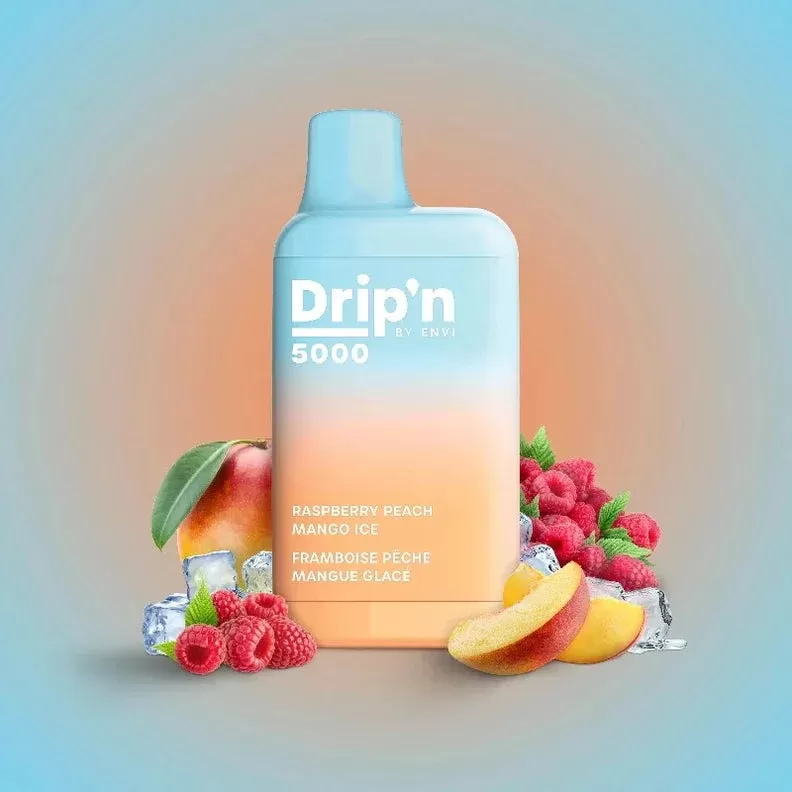 DRIP’N 5000 – RASPBERRY PEACH MANGO ICE