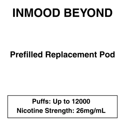 Inmood Beyond – Prefilled Replacement Pod – 26mg/mL Nicotine – Up to 12000 Puffs – 1 Pod - Vapeys Co Nz
