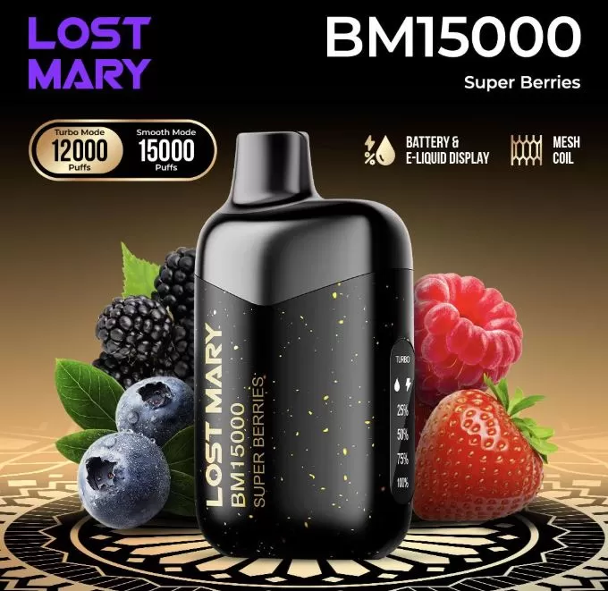 Lost Mary BM15000 Disposable Vape (15,000 Puffs) - 50 mg / Double Mango - Image 3