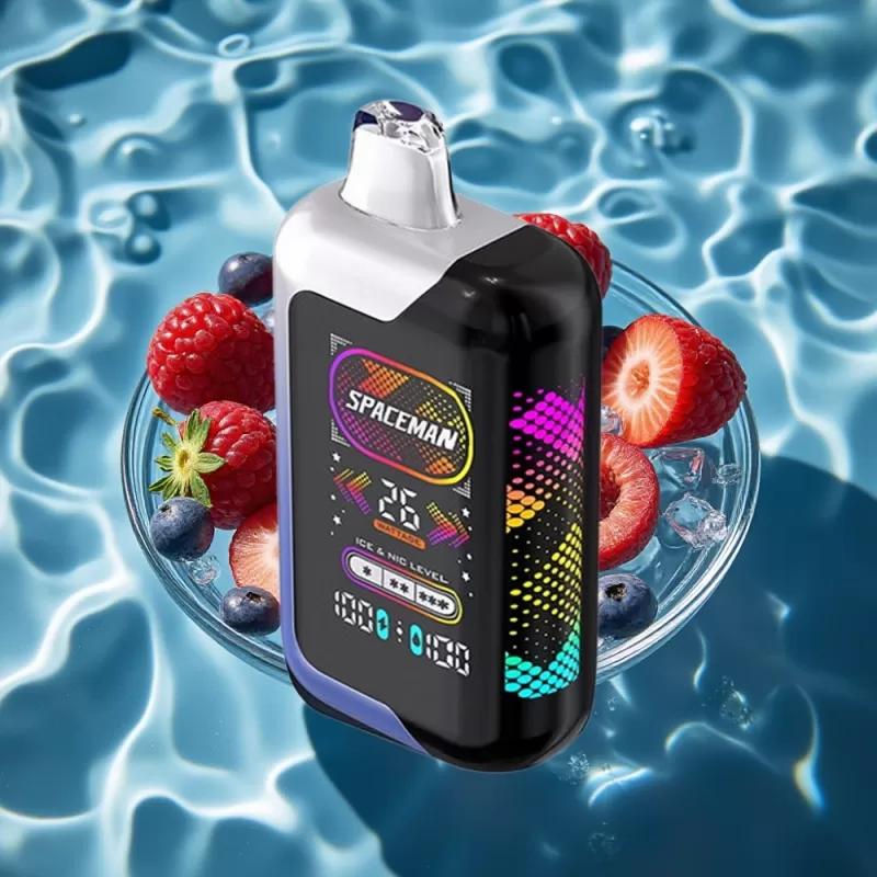 SMOK SPACEMAN SP40000 Zero Nicotine Disposable Vape Blue Razz Ice – 20mL, 1000mAh, 40K Puffs, Dual Coil, Adjustable Ice & Power Modes - Bangvapeaustralia - Image 2