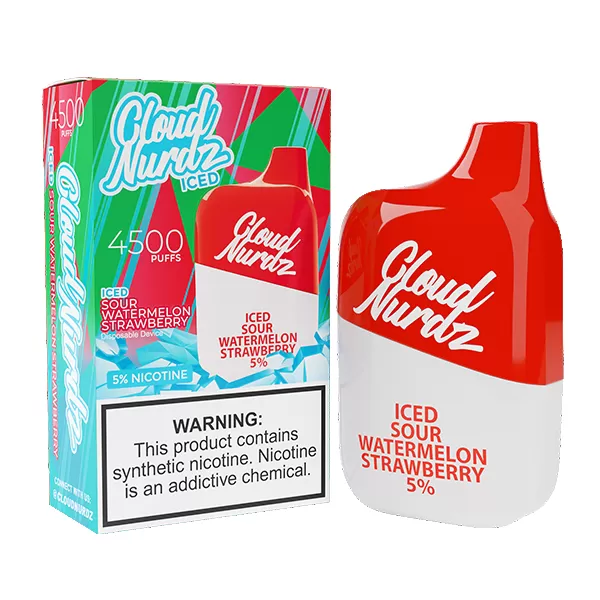 Cloud Nurdz Disposable | 4500 Puffs | 12ml *** - Apple Watermelon ICED - 50mg - Image 2