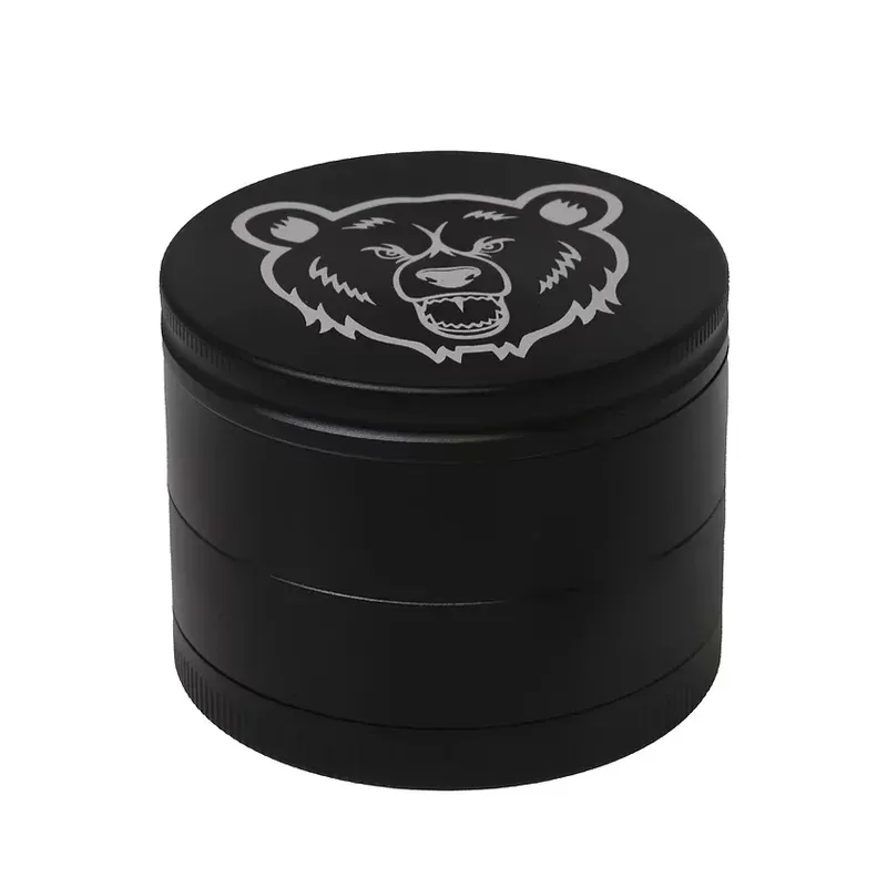 Bear Quartz 60mm 4 Piece Aluminum Grinder - Color#Black>Blue>Red