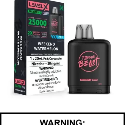 Weekend Watermelon Iced Flavour Beast Level X Boost G2 Pods