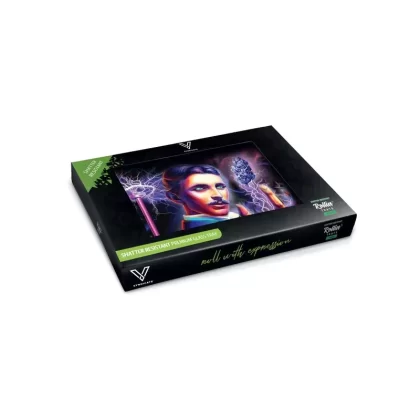 V Syndicate High Voltage Glass Rolling Tray - Length#6.75 Inches>10.5 Inches