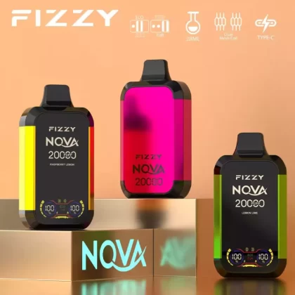 Fizzy Nova 20000 Puffs | dual mesh coil, LCD screen, rechargeable disposable vape bulk & wholesale - Aiviouvapes