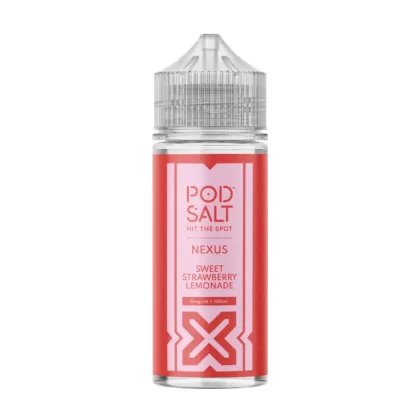Pod Salt Sweet Strawberry Lemonade 100ml Vape Juice By Nexus - O Nic Shots