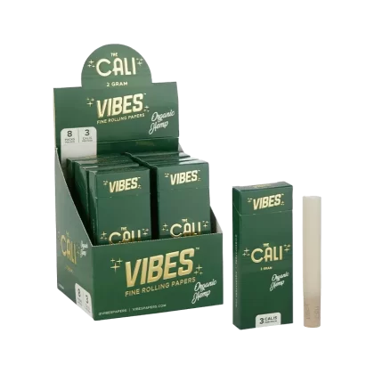 VIBES® | The CALI 2 Gram Pre-Rolled Cones | 109mm – Organic Hemp – 8 Count