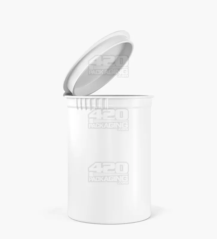 Child Resistant & Sustainable | 100% Biodegradable Opaque White Pop Top Bottles | 30dr – 7g – 150 Count