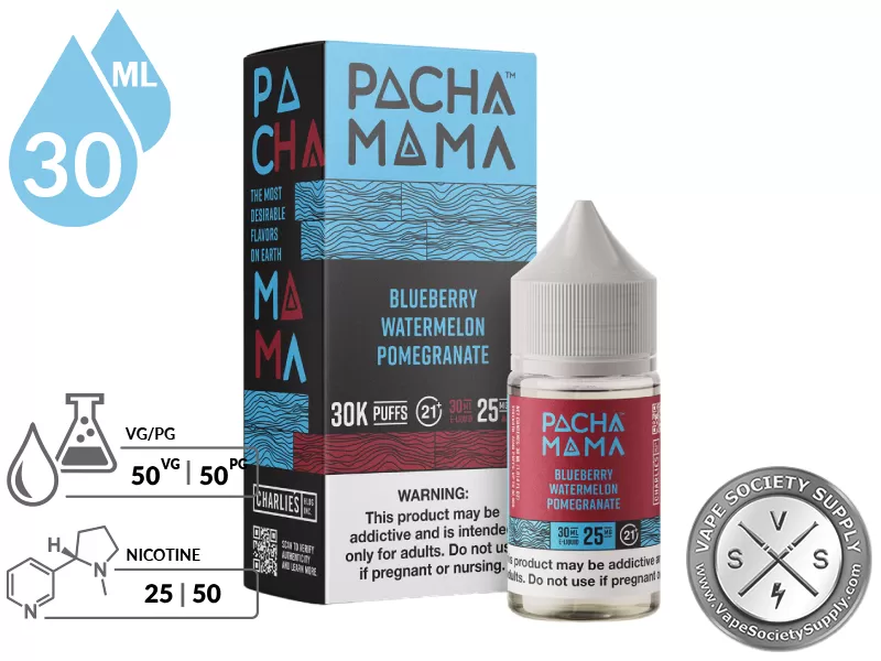 Blueberry Watermelon Pomegranate PACHA MAMA Salt 30ml - Image 2