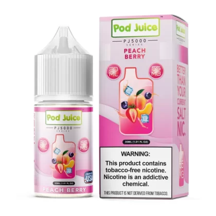 Peach Berry Ice by Pod Juice PJ5000 Series Salt 30mL - 55MG
