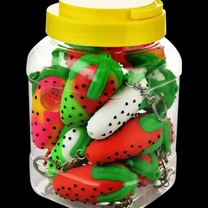 Strawberry Keychain Silicone Pipe – Bulk 15 Pack - Ejuicewarehouse