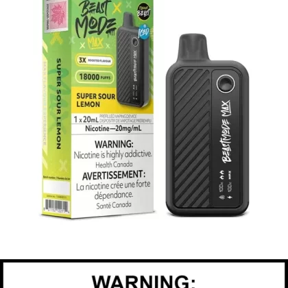 Super Sour Lemon Iced Flavour Beast Beast Mode Max Disposable Vape