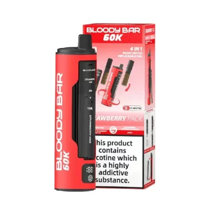 Bloody Bar 60K Prefilled Pod Kit Strawberry Pack - Nicotine Strength#20mg