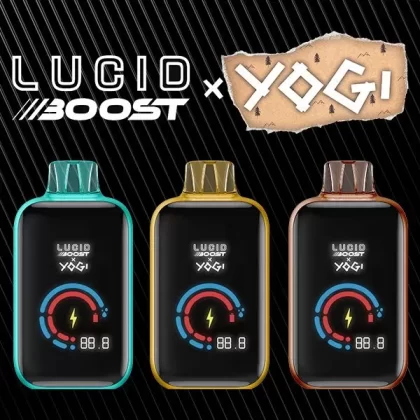 LUCID BOOST x YOGI 20,123 Puff Disposable Device - 20,123 Puffs - Apple Peach Ice (YOGI E-Liquid)
