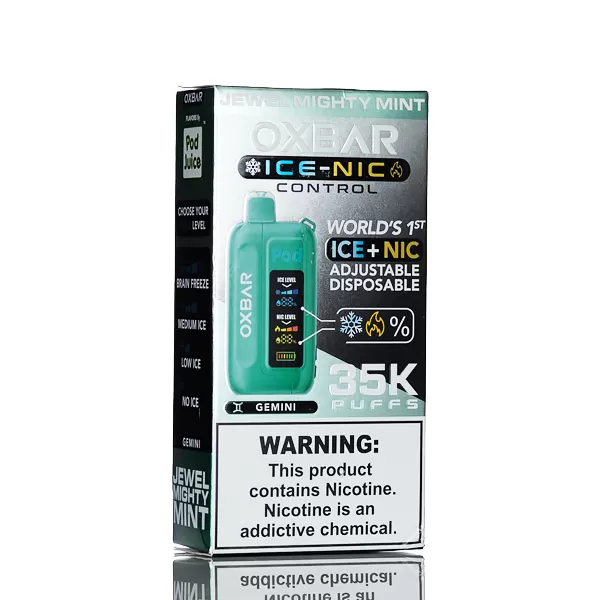 OXBAR X Pod Juice Ice-Nic Control 35K Puffs Disposable Vape - Clear Cobalt Blue - Image 3