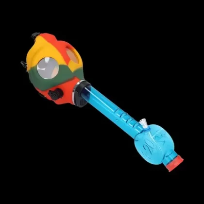 Silicone Rasta Gas Mask Bong with Acrylic Bubble Tube