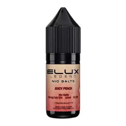 Juicy Peach By Elux Legend 10ml Salts - Nicotine Strength#10mg (Salt)>20mg (Salt) (4B802B)