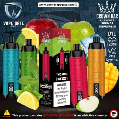 Al Fakher - Crown Bar Sounds Disposable Vape (12,000 Puffs) - Lush Ice / 5 mg
