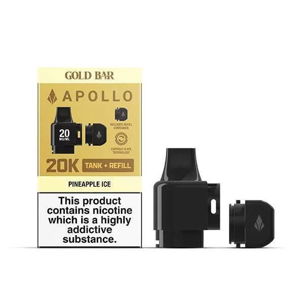 Gold Bar Apollo 20K Prefilled Tank & Refill Pod - Blue Raspberry